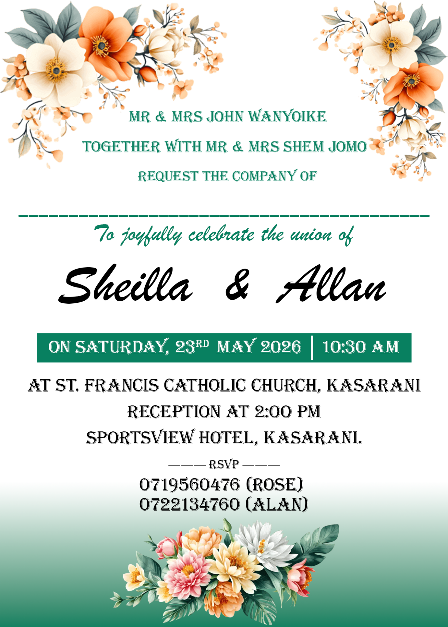 Wedding invitation card